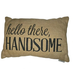 Stratford Home Hello There Handsome Burlap Decorative Pillow